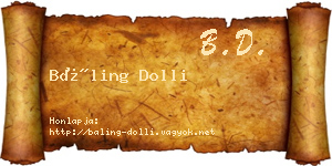 Báling Dolli névjegykártya